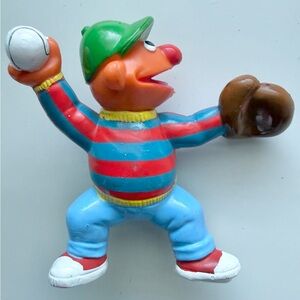 Sesame Street Orange Character Baseball Figure in Red & Blue Stripes